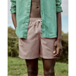 Maillot de bain rayé écru & bleu clair