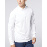 Polo manches longues manches longues zip 3/4 blanc