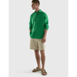 Chemise Aristote en lin vert intense