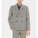 Veste De Costume En Laine Pied De Poule Noir Et Blanc Homme