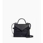 Sac à main double rabat moyen modèle Emilie en cuir grainé