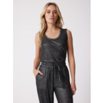 Débardeur lin Afina NOIR/ARGENT