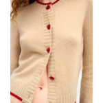 Pull Cardigan Liserés et Boutons Cœur