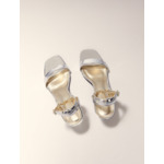 Sandales à talon en cuir miroir