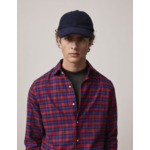 Casquette en velours côtelé uni avec broderie figaret marine