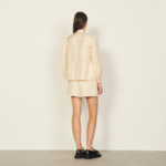 Chemise en soie à col jabot