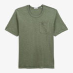 T-shirt slub Tony vert avocat poche poitrine