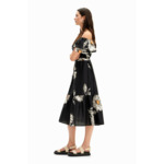 Robe midi volants marguerites