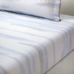 Yves Delorme - Drap housse en batiste de coton bleu, Horizons