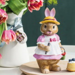 Bunny Tales grande figurine Anna, 10,5 x 11 x 22 cm, rose/marron