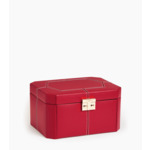 Grande boite à bijoux fermoir T en cuir