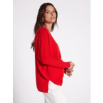 Pull poncho cachemire col V Faustine FAUSTINE_POPPY