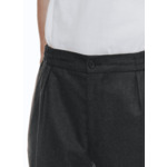 Pantalon élastiqué en flanelle de laine