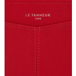 Porte monnaie zippé avec porte cartes amovible Charlotte en cuir lisse