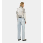 Blouson Clouté En Cuir Argenté Femme