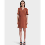 Robe Retie Marron en Polyester