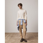 Pull col roulé giovani en laine et cachemire uni ecru