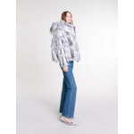 Doudoune à capuche argentée