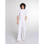 Jean large taille haute brodé