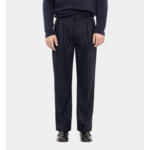 Pantalon Large À Rayures Bleu Marine Homme