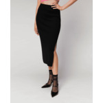 Jupe Mi-Longue à Côtes Fendue