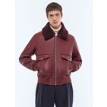 Bombardier en cuir à col amovible