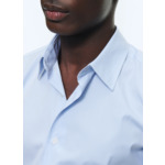 Chemise rayée à col droit en coton