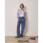 Chemise charlotte avec poche poitrine en oxford rayé bleu