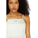 Robe dos nu en denim avec délavage effet poussière