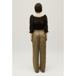 Blouse courte volants noire