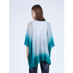 Cape dégradée en cachemire Molly ACIER / EMERAUDE