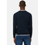 Pull Col V Bleu Marine En Coton Pima