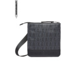 Sac à bandoulière plat pour homme - asphalte/noir