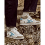 Baskets blanches & marron clair
