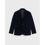 Blazer gabin en velours côtelé marine