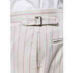 Pantalon ajusté en laine à rayures