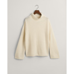 Ribbed Wool Stand Collar Sweater