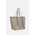 Cabas L Zippé Porté Epaule Lin et Paillettes Made In France