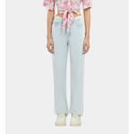 Jean Droit Bleu Clair Décoloré Femme