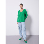 Pull poncho cachemire col V Faustine PRAIRIE