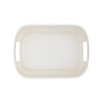 Plat de Service 36cm en céramique meringue