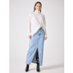 Pull poncho col roulé cachemire Margareth ECRU