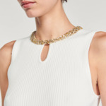 Débardeur en maille col bijoux