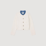 Cardigan 2 en 1 à col volanté