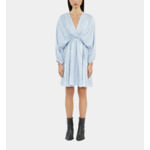 Robe Courte Lilas Python Jacquard Avec Drapé Femme