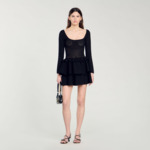 Robe en maille pointelle à volants