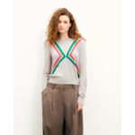 Pull Col Rond Bandes Multicolores