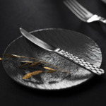 Manufacture Rock - Assiette à pain ronde, noire en porcelaine haut de gamme