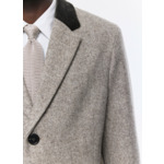 Manteau en drap de laine à chevrons