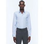 Chemise rayée à col droit en coton